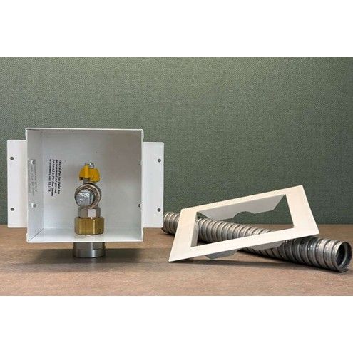 Metal Wall Box with 90° Valve with Floppy Conduit Adapter Assembly for TracPipe and TracPipe