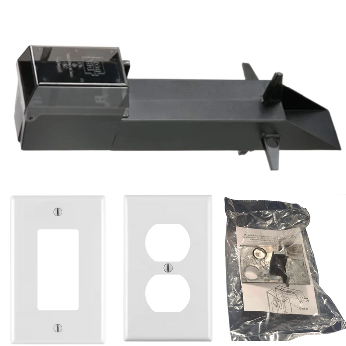 Arlington Industries - GPD19B-1 - Gard-N-Post Low-Profile Outdoor Landscape Lighting Post Enclosure with Outlet Cover, 19.5-Inch, Black, 1-Pk