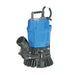 Submersible pump with blue and black design on a white background
