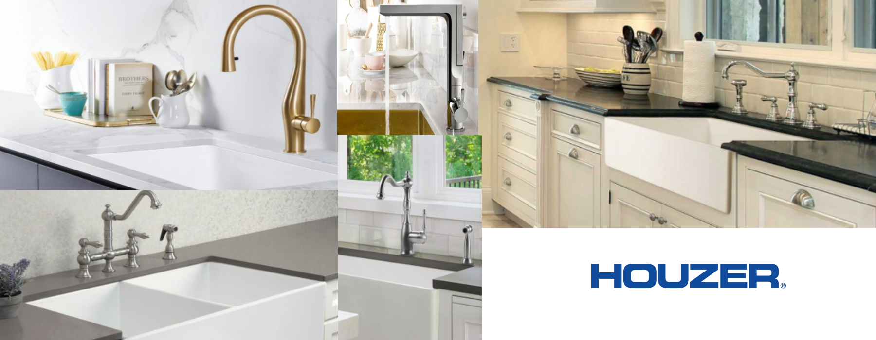 A Promotional image showing different Kitchen Faucets