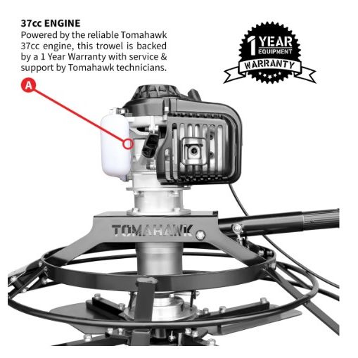 Tomahawk Power JXPT30T 37cc concrete power trowel product detail for slab finishing
