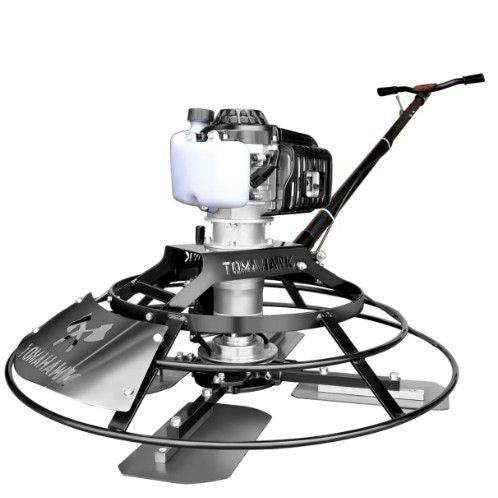Tomahawk Power JXPT30T 30-inch portable concrete power trowel with 18-foot bull float handle and 37cc engine