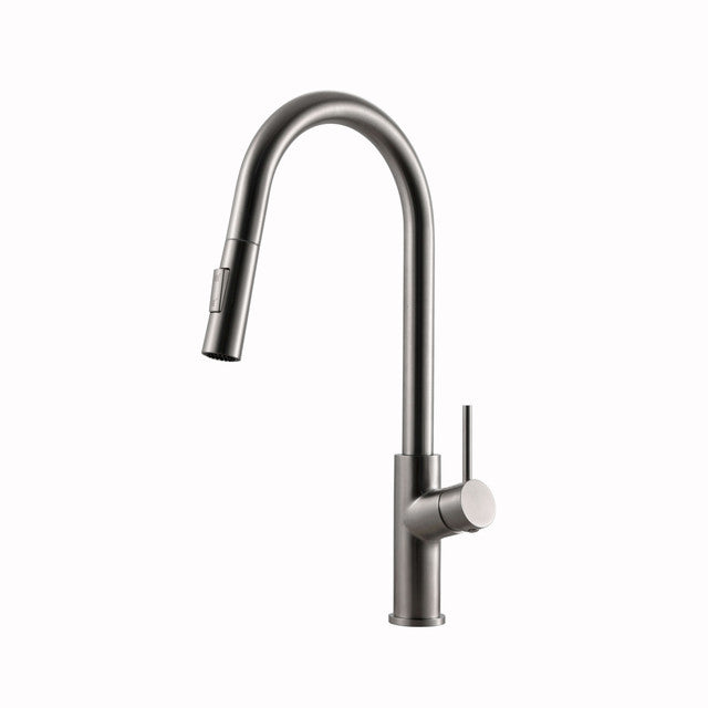 Houzer Kevali Series Brushed Nickel Single Handle Pull-Down Kitchen Faucet - KEV-151-BN