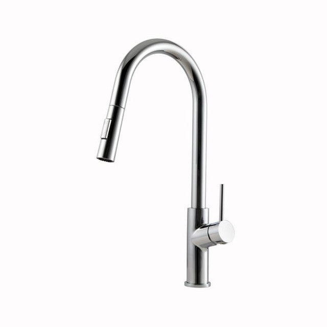 Houzer Kevali Series Polished Chrome Single Handle Pull-Down Kitchen Faucet - KEV-151-PC