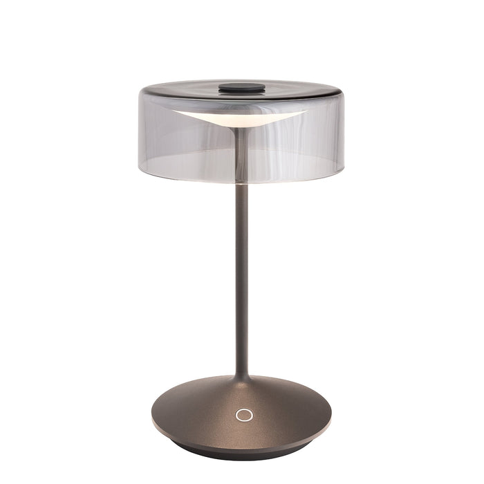 Zafferano LD0720N3 Crystal Table Lamp Dark Gray with Smoke Glass