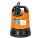 Orange and black submersible pump on a white background
