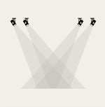Illustration of four spotlights on a white background