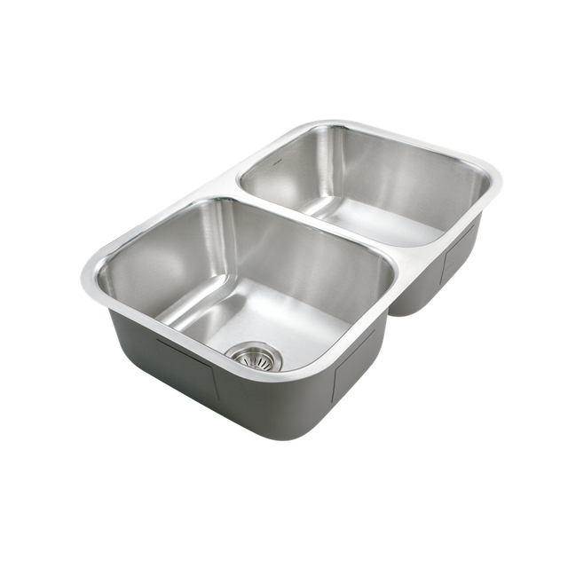 Houzer Medallion Gourmet Series 31" Stainless Steel Undermount 50/50 Double Bowl Kitchen Sink, includes Strainer