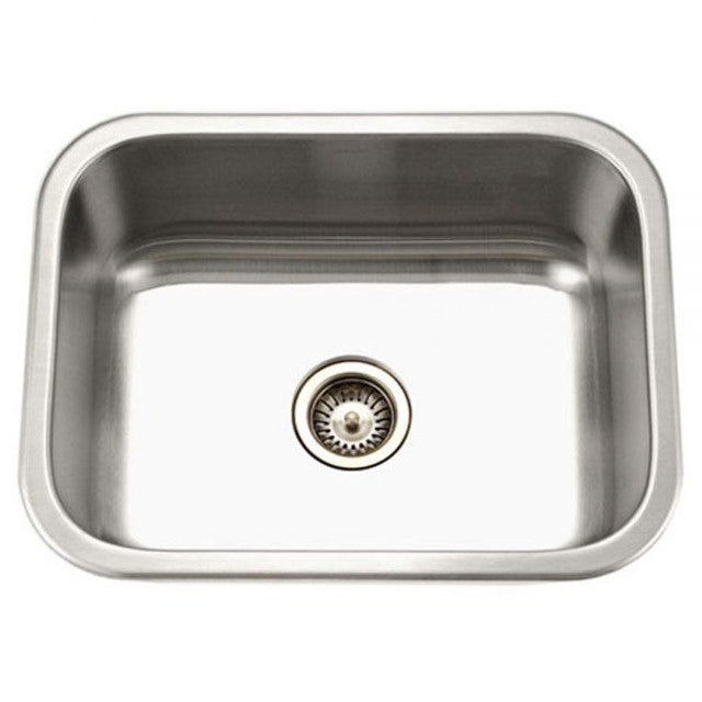 Houzer Medallion Classic Series 23" Stainless Steel Undermount Single Bowl Kitchen Sink includes Basket Strainer