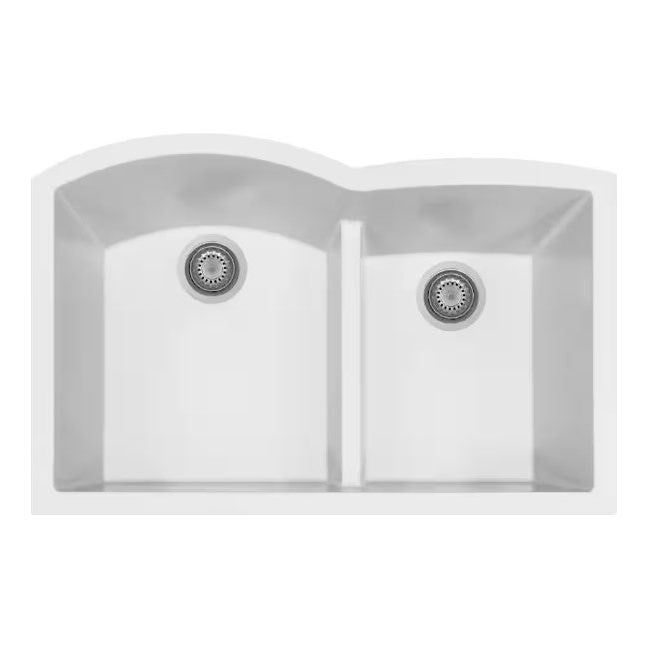 Houzer Undermount Double Bowl Granite Kitchen Sink P-175U CLOUD