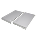 Two white metal covers on a white background
