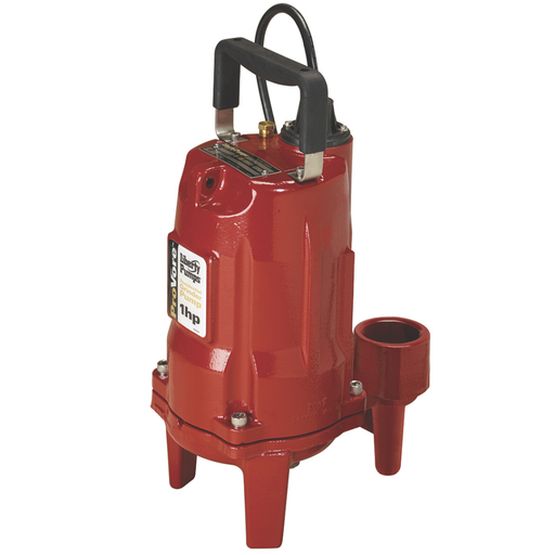 Red submersible pump on a white background no float