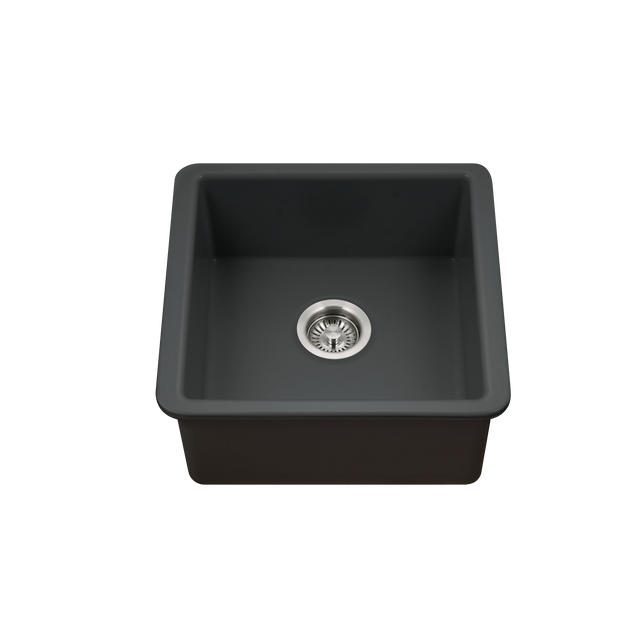 Houzer Platus Series 20" Fireclay Undermount Single Bowl Bar/Prep Sink, PTB-2020 BL - BLACK