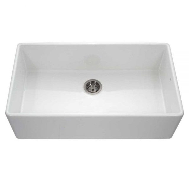 Houzer Platus Series 36" Fireclay Undermount Single Bowl Kitchen Sink, PTG-3600 WH - WHITE