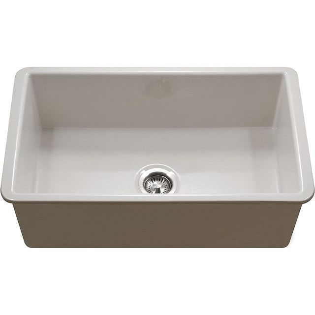 Houzer Platus Series 32" Fireclay Undermount Single Bowl Kitchen Sink, PTU-3600 BQ - BISCUIT