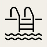 Black icon of a ladder in water with wavy lines