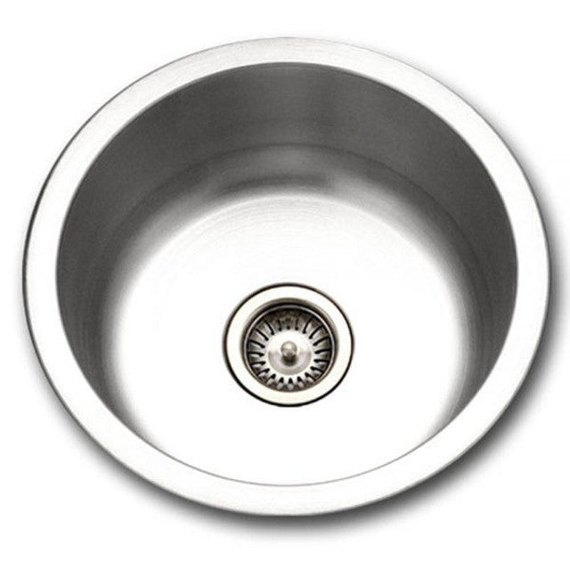 Houzer Hospitality Series 18" Stainless Steel Drop-in Topmount Round Single Bowl Bar/Prep Sink,
