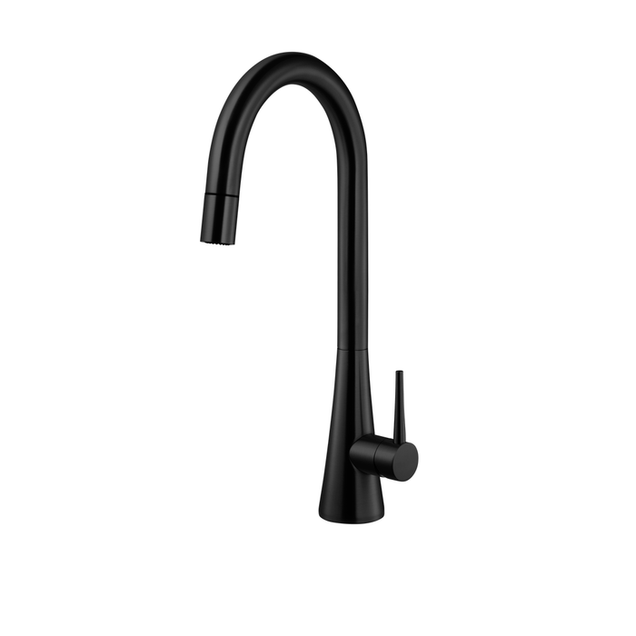 Houzer Soma Series Matte Black Single Handle Pull-Down Kitchen Faucet - SOMPD-669-MB