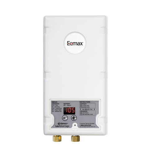 White Eemax water heater on a white background