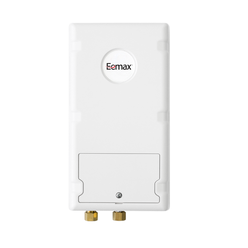 White water heater with Eemax logo on a white background