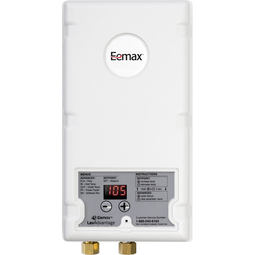 Eemax water heater on a white background