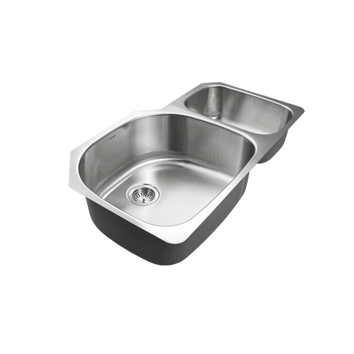 Houzer Eston Series 33" Stainless Steel Undermount 70/30 Double Bowl Offset Kitchen Sink