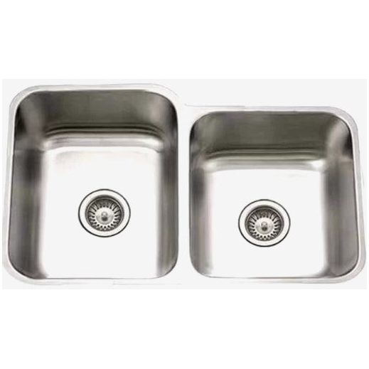 Houzer Eston Series 31" Stainless Steel Undermount 60/40 Double Bowl Offset Kitchen Sink