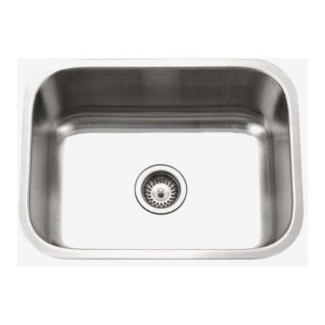 Houzer Eston Series 23" Stainless Steel Undermount Single Bowl Kitchen Sink includes Basket Strainer