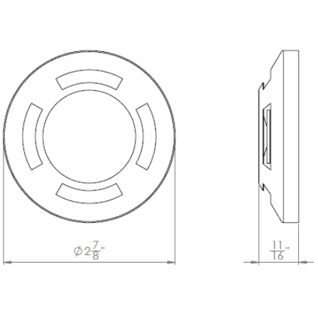 2? Surface Mount Round Quad Directional line drawing