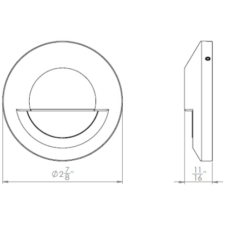 2? Surface Mount Round Step Light line drawing