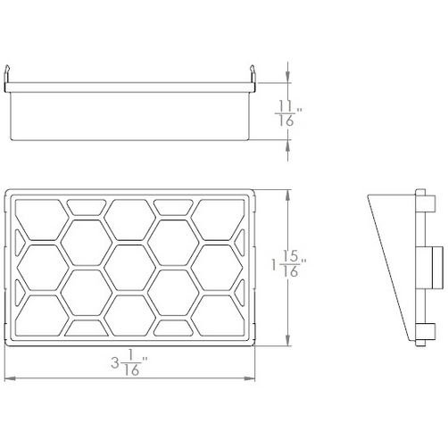 HONEYCOMB LENS LANSCAPE MINI WALL WASH LINE DRAWING