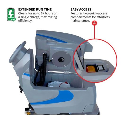 Tomahawk Power TAS850e floor scrubber component and brush area detail