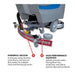 Tomahawk Power TAS850e commercial floor scrubber tank and handle view