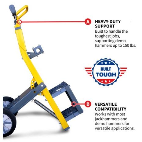 Tomahawk Power TDHT55 anti-vibration jackhammer trolley product detail