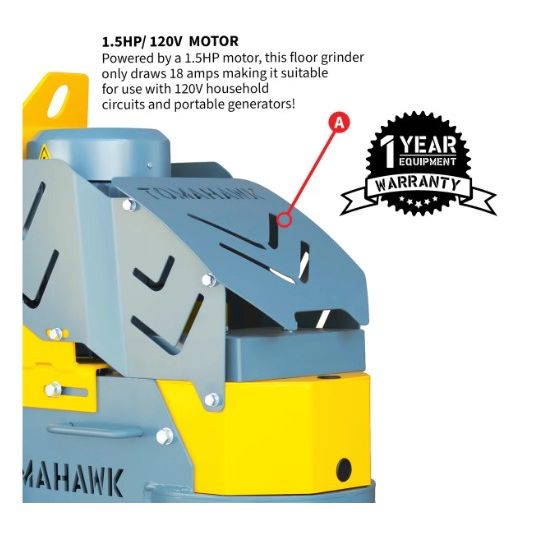 Tomahawk Power TGDR10 electric grinder, sander, and polisher product feature view
