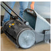 Tomahawk Power TOS38 commercial push sweeper showing broom assembly and handle details