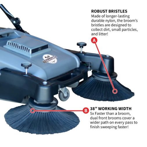Tomahawk Power TOS38 38-inch sweeper accessory and brush detail