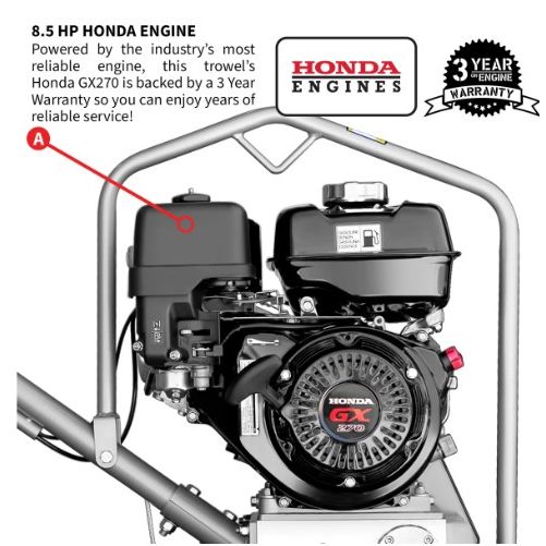 Tomahawk Power TPT36FXH-270 Honda fast pitch trowel product detail for slab finishing