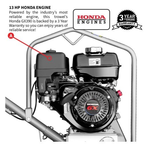 Tomahawk Power TPT46FXH-390 Honda fast pitch trowel product detail for slab finishing