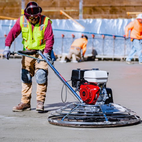 Tomahawk Power TPT46H-390 walk-behind concrete trowel product and accessory view