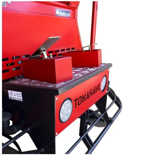 Tomahawk Power TRT46V 8-foot ride-on trowel product detail for concrete slab finishing
