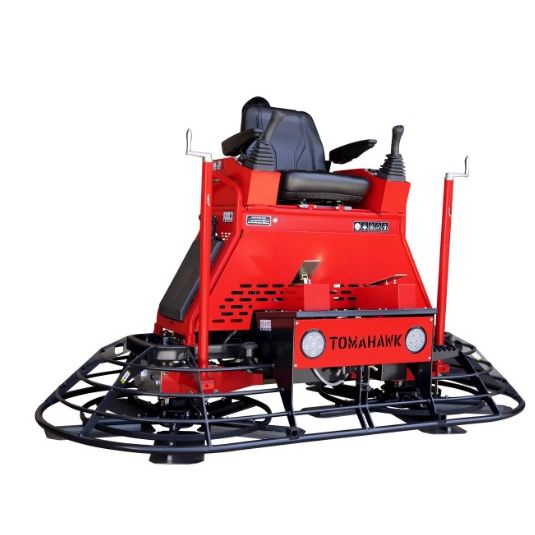 Tomahawk Power TRT46V ride-on concrete trowel equipment and component view