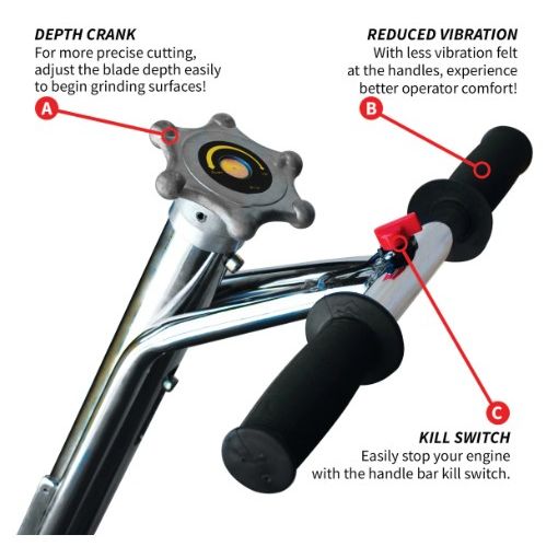 Tomahawk Power TSCAR-8H concrete scarifier product and component view
