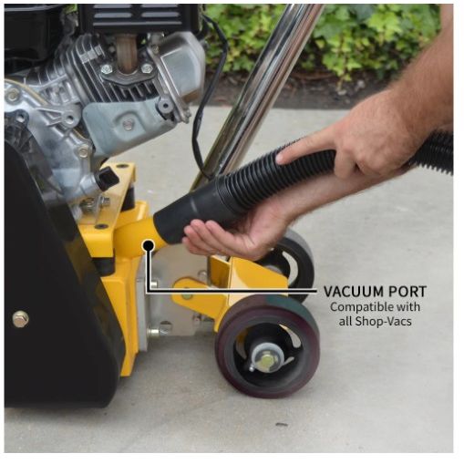 Tomahawk Power TSCAR-8H scarifier equipment view with 5.5 HP Honda engine