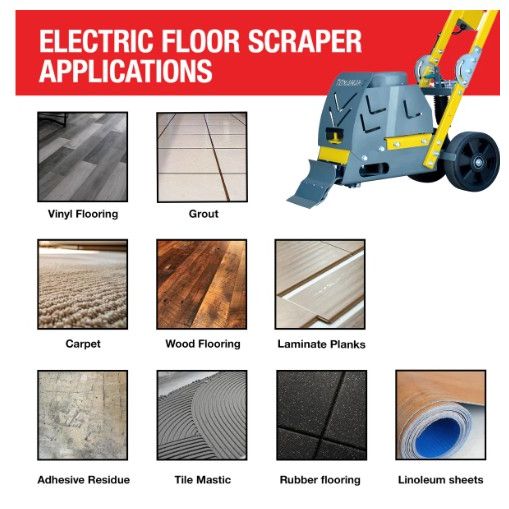 Tomahawk Power TSCP8 tile stripper product detail for removing flooring materials