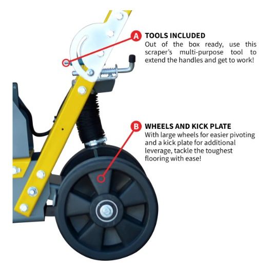 Tomahawk Power TSCP8 floor scraper product and feature view for renovation work