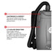 Tomahawk Power TVAC6PLUS commercial backpack vacuum strap and canister view