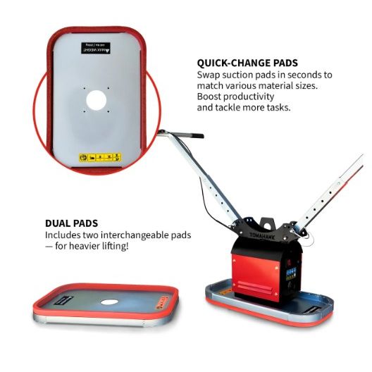 Tomahawk Power 440 lb paver vacuum lifter kit product and feature detail