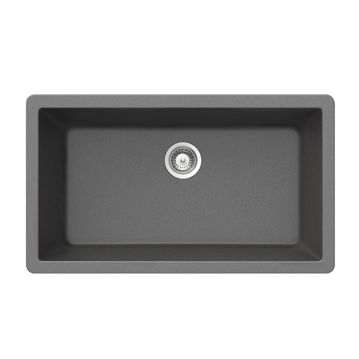 Houzer Quartztone Series 33" Granite Undermount Single Bowl Kitchen Sink, V-300U SLATE