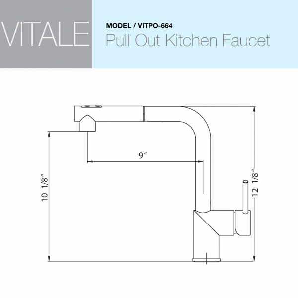 Houzer Vitale Pull Down Kitchen Faucet with CeraDox Technology VITPO-664-PC
